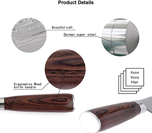 Chefs Boning Knife - 6 Inch Boning Fillet Fish and Meat Knife with Razor Sharp German High Carbon Stainless Steel and Ergonomic Handle for Meat and Poultry