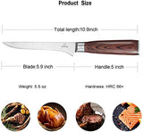 Chefs Boning Knife - 6 Inch Boning Fillet Fish and Meat Knife with Razor Sharp German High Carbon Stainless Steel and Ergonomic Handle for Meat and Poultry