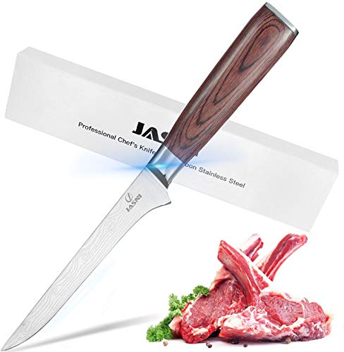 Chefs Boning Knife - 6 Inch Boning Fillet Fish and Meat Knife with Razor Sharp German High Carbon Stainless Steel and Ergonomic Handle for Meat and Poultry