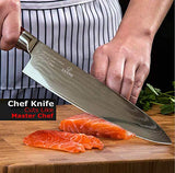 Professional Kitchen 8 inch Chef Knife - 67 Layers VG-10 Damascus Steel Knife,Ultra-Sharp Cooking Knife with Ergonomic Wood Handle, Sheath & Beauty Gift Box