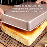 2pcs Square Cake Tin, 8in, Jasni Non-Stick Bakeware Baking Dishes, Pastry Baking Tray Oven Kitchen, Toast Bread Cake Tin Pan Mold, Rectangular Baking Pan, Spoon + Oil Brush