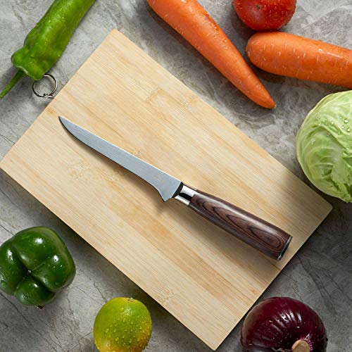 Chefs Boning Knife - 6 Inch Boning Fillet Fish and Meat Knife with Razor Sharp German High Carbon Stainless Steel and Ergonomic Handle for Meat and Poultry