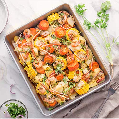 2pcs Square Cake Tin, 8in, Jasni Non-Stick Bakeware Baking Dishes, Pastry Baking Tray Oven Kitchen, Toast Bread Cake Tin Pan Mold, Rectangular Baking Pan, Spoon + Oil Brush