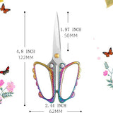 Jasni Stainless Steel Small Sharp Pointed butterfly handle Sewing Scissors Embroidery DIY Tools Craft cutting Tailor Dressmaker Threading Shears Crafting Art Work Handicrafts Needlework 4.8"