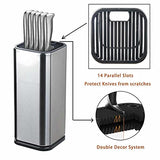 Universal Knife Block - Detachable Stainless Steel Knife Holder Stand for Easy Cleaning - Knife Holder for Safe, Space Saver Knives Storage - Unique Slot Design to Protect Blades with Scissors