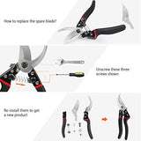 YYG Pruning Shears and Secateurs, Aluminium Garden Hand Bypass Pruners, SK-5 Steel Sharp Blade& Ergonomic Soft-Grip Handle for Gardening Branches Stems, Flowers, Ergonomic Comfort(With Spare Spring)