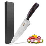 Jasni 8in Chef Knife, Professional Utility Knife, High Carbon Steel Kitchen Knife, with Humanized Wooden Handle, Upgraded Ultra Sharp Forged Blade Cooking Knife for Home Restaurant