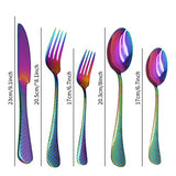 20 Piece Rainbow Silverware Set Service for 4,Stainless Steel Flatware Set,Attractive Mirror Finished Cutlery Set for Home Kitchen Restaurant,Include Knife Fork Spoon Set,Dishwasher Safe (A/Rainbow)