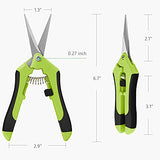 Jasni Professional Pruning Shears, Trimming Scissors - Straight Tip, Gardening Hand Pruner Pruning Shear Stainless Steel Blades with Spring-Loaded Comfort Grip Handles