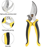 Pruning Shears Garden Scissors Patch Ergonomic Grip Lightweight Hand Garden Secateurs for Cutting Tool Stainless Steel Sharp Blade Clipper for Pruning,Trimming Green Shears with Locking Mechanism