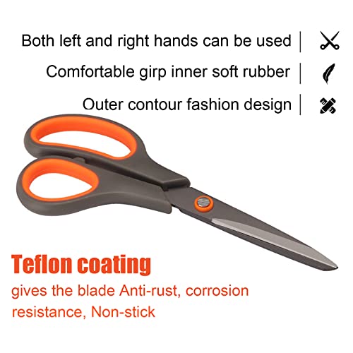 8 Multipurpose Scissors, Ultra Sharp Blade Shears, Comfort-Grip