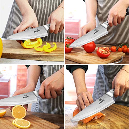 Jasni Chef Knife, 8 Inch High Carbon VG10 Damascus Steel Kitchen Knife –