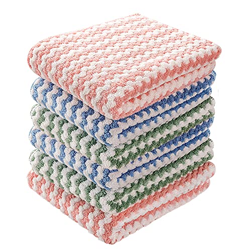 Kitchen Microfiber Dishcloths Thickened Absorbent Drying Cloth