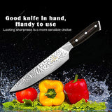 Utility Knife - Professional Chef's Knife, 8 inch Sharp Blade High Carbon Steel Chef Knife and Humanized Wooden Handle Best Kitchen Gift for Cooking Lovers and Chefs