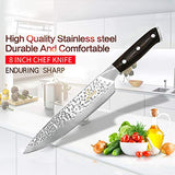 Utility Knife - Professional Chef's Knife, 8 inch Sharp Blade High Carbon Steel Chef Knife and Humanized Wooden Handle Best Kitchen Gift for Cooking Lovers and Chefs