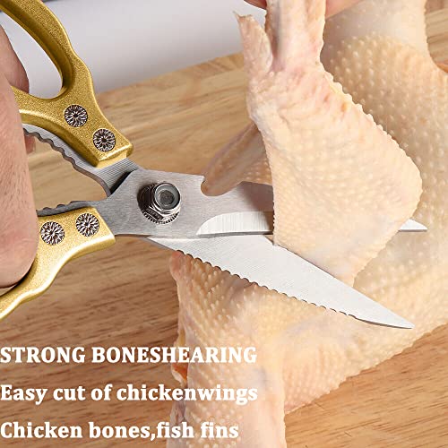 Heavy Duty Stainless Steel Kitchen Scissors,Multipurpose Ultra Sharp  Utility Scissors, Professional Poultry Shears for Bone, Chicken, Meat,  Fish