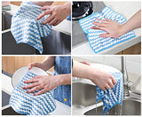 Jasni 6PC Cleaning Cloth Super Absorbent Microfiber Washing Dish Towels Kitchen Non Stick Oil Dirt Thickening Kitchen Cleaning Towel