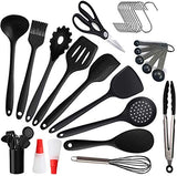 Silicone Kitchen Utensil Sets, Jorunhe - 29 pcs Heat Resistant Non-Stick Cooking Tools, Turner Tongs Spatula Spoon, Upgraded Kitchen Tools Gift Sets