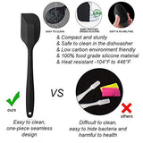 Jasni Silicone Kitchen Utensil Set, 7pcs Heat Resistant Non-Stick Cooking Tools, Slotted Spatula Soup Ladle, Upgraded Stainless Steel Kitchen Utensil (Black)