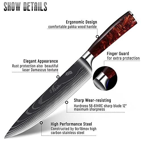 Jasni 8 inch chef's knife Set - Utility Kitchen Knife High Carbon