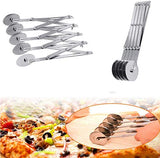 Food Grade Stainless Steel Pizza Cutter Multi-Wheel Dough Divider Pastry Knife Baking Cutter (5 Wheel)
