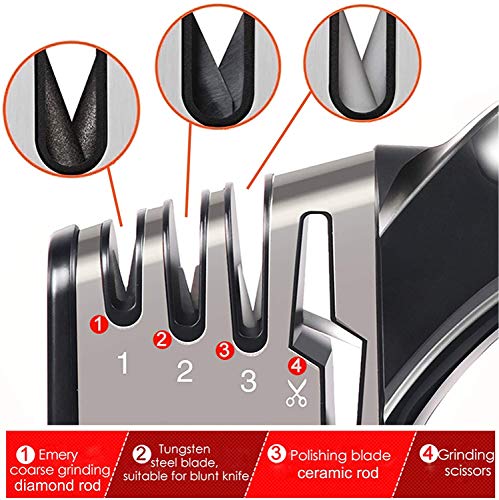 Professional Knife Sharpener 3 Stages Tungsten Emery Ceramic