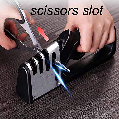 4 Stage Professional Kitchen Knife Sharpener, Grinding Stone, Tungsten  Carbide, Diamond, Ceramic Sharpening Tool For Home Cooking, Sharpen All  Dull Knives Quickly
