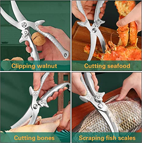 Kitchen Scissors BBQ Chicken Fish Goose Shrimp Cutting Chef Home Tools  Stainless
