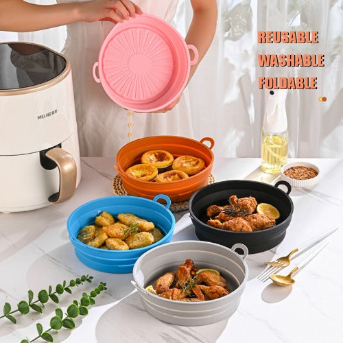 Food Safe Reusable Air Fryer Silicone Pot Folding Air Fryer Silicone P –