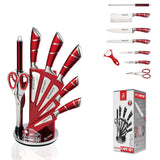 Kitchen Knife Set with Block,9 Piece Premium Stainless Steel Cooking Knives Set