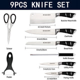 Kitchen Knife Set with Block,9 Piece Premium Stainless Steel Cooking Knives Set